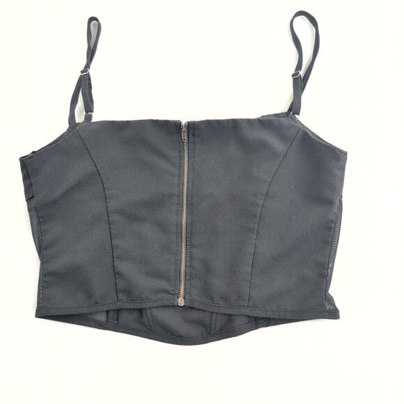 Forever 21 Milkmaid Corset Mesh Bodice Full Zip Back Women's Medium Black - Picture 6 of 10